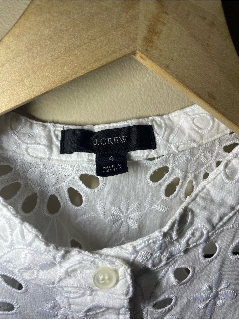 J. Crew White Eyelet Button-Front Dress - Picture 3 of 4